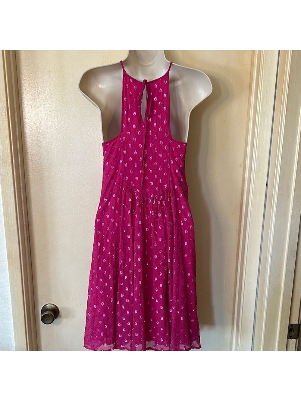 Ella Moss Fuchsia Silk Sparkly Sundress size S - Picture 7 of 13